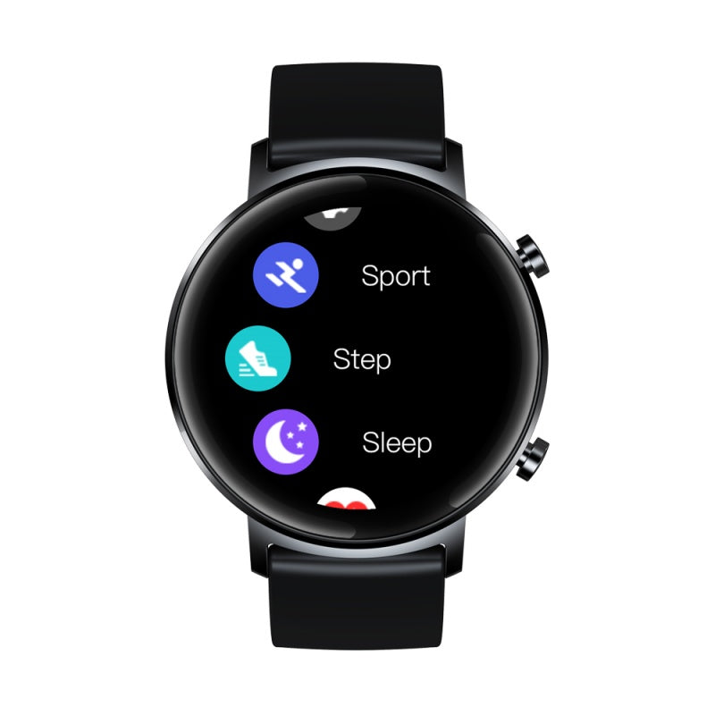Ceas Smartwatch si Bratara Fitness FirstWear IdealSTORE, Ecran tactil complet rotund 1,3 inch, Rezistent la apa, Monitorizare ritm cardiac,, Tensiune Arteriala, Functie MultiSport, Compatibil cu Android si IOS, Negru