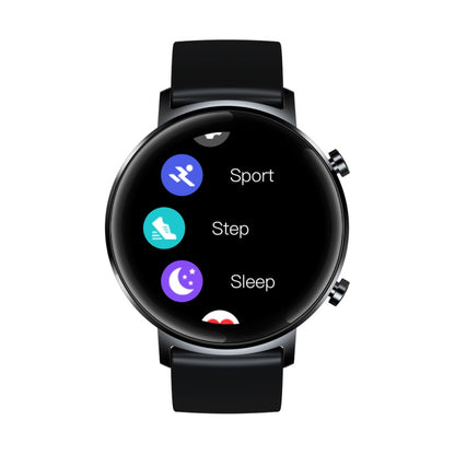 Ceas Smartwatch si Bratara Fitness FirstWear IdealSTORE, Ecran tactil complet rotund 1,3 inch, Rezistent la apa, Monitorizare ritm cardiac,, Tensiune Arteriala, Functie MultiSport, Compatibil cu Android si IOS, Negru