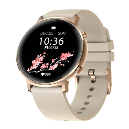 Ceas Smartwatch si Bratara Fitness FirstWear IdealSTORE, Ecran tactil complet rotund 1,3 inch, Rezistent la apa, Monitorizare ritm cardiac, Tensiune Arteriala, Functie MultiSport, Compatibil cu Android si IOS, Rose