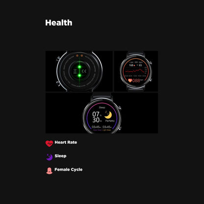 Ceas Smartwatch si Bratara Fitness FirstWear IdealSTORE, Ecran tactil complet rotund 1,3 inch, Rezistent la apa, Monitorizare ritm cardiac, Tensiune Arteriala, Functie MultiSport, Compatibil cu Android si IOS, Silver