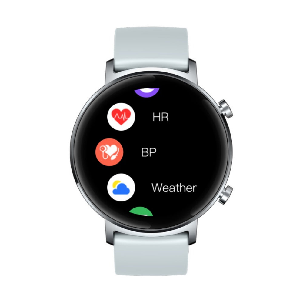 Ceas Smartwatch si Bratara Fitness FirstWear IdealSTORE, Ecran tactil complet rotund 1,3 inch, Rezistent la apa, Monitorizare ritm cardiac, Tensiune Arteriala, Functie MultiSport, Compatibil cu Android si IOS, Silver
