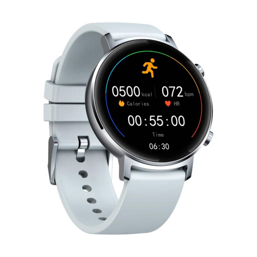 Ceas Smartwatch si Bratara Fitness FirstWear IdealSTORE, Ecran tactil complet rotund 1,3 inch, Rezistent la apa, Monitorizare ritm cardiac, Tensiune Arteriala, Functie MultiSport, Compatibil cu Android si IOS, Silver
