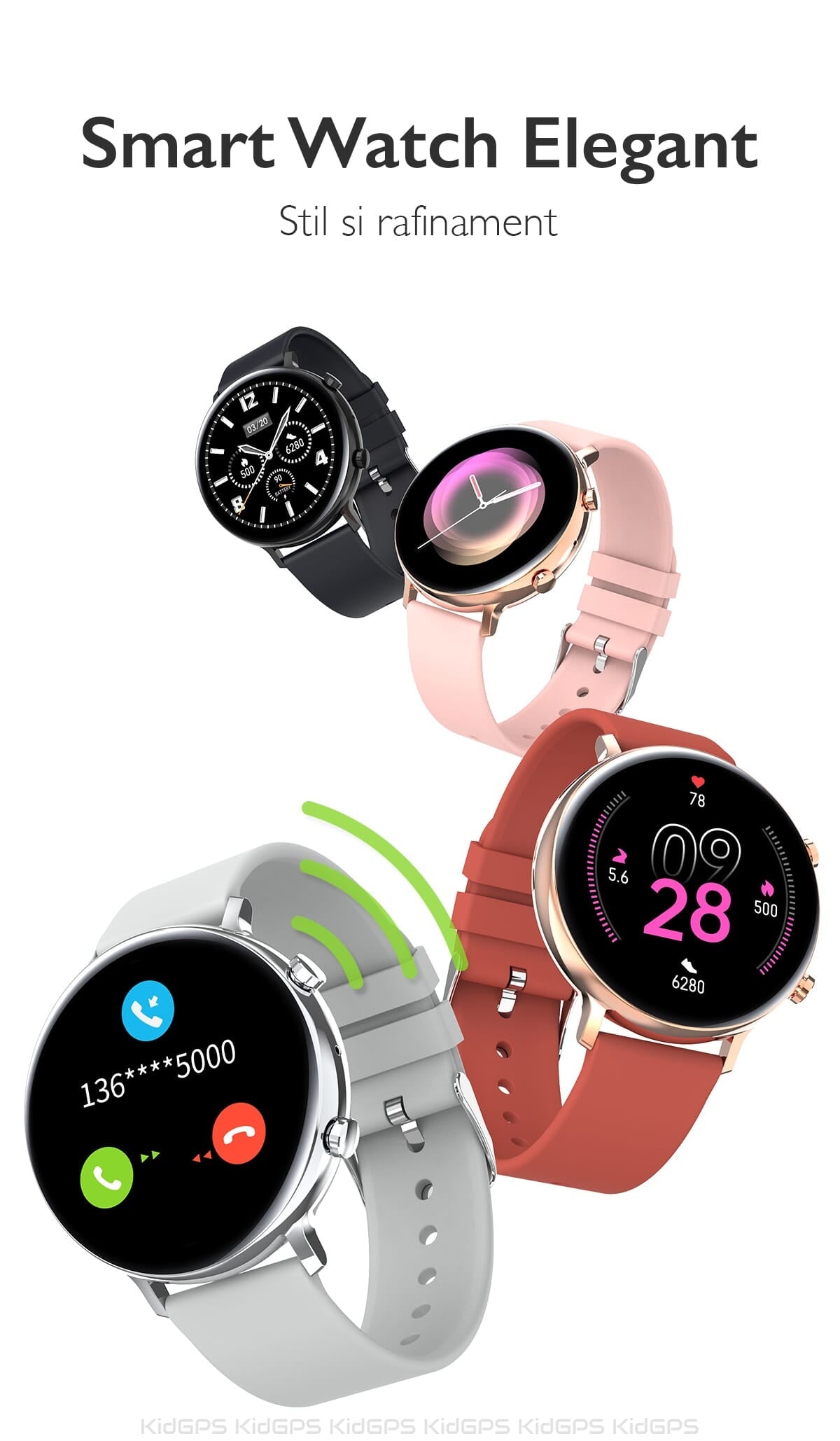 Ceas smartWatch COLLECTION W33 idealSTORE, Ecran tactil IPS, Bluetooth, Notificari Twitter, mesaje, Facebook, Skipe, Whatsapp, Monitorizeaza ritmul cardiac, ECG, Pedometru, Distanta, Calorii, IP 68, Negru
