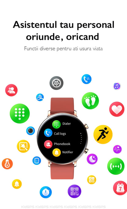 Ceas smartWatch COLLECTION W33 idealSTORE, Ecran tactil IPS, Bluetooth, Notificari Twitter, mesaje, Facebook, Skipe, Whatsapp, Monitorizeaza ritmul cardiac, ECG, Pedometru, Distanta, Calorii, IP 68, Culoare ROSE