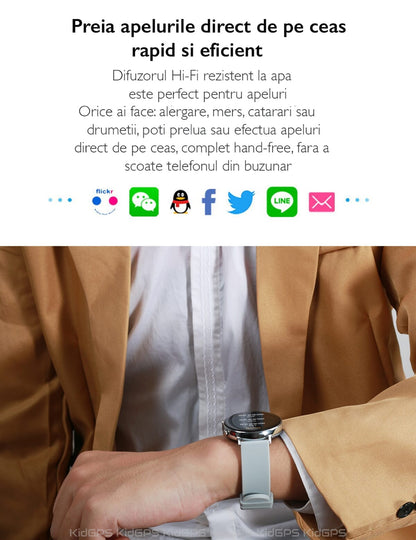 Ceas smartWatch COLLECTION W33 idealSTORE, Ecran tactil IPS, Bluetooth, Notificari Twitter, mesaje, Facebook, Skipe, Whatsapp, Monitorizeaza ritmul cardiac, ECG, Pedometru, Distanta, Calorii, IP 68, Culoare ROSE