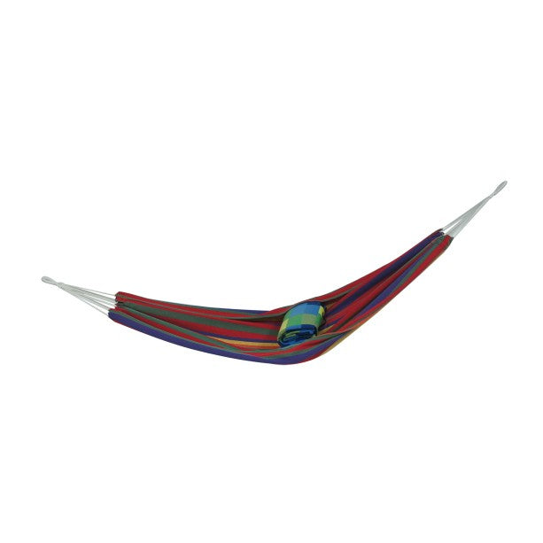 Hamac IDL SummerTime HangOut Red cu dungi, Material textil premium, Usor de montat, Dimensiune 100/80 x 200 cm, Multicolor