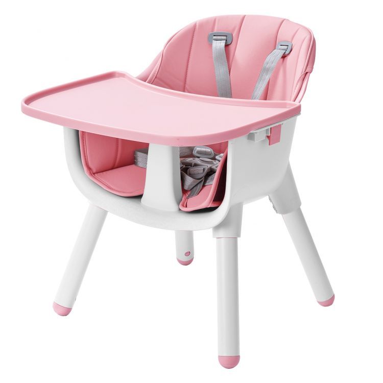 Scaun pentru hranire 2 in 1 idealSTORE Princess Food, Dimensiuni 84 x 55 x 55 cm, 6-36 luni Centura de siguranta cu prindere in 5 puncte, Inaltime reglabila, Tava detasabila, Constructie stabila cu picioare antiderapante, Maxim 50 kg