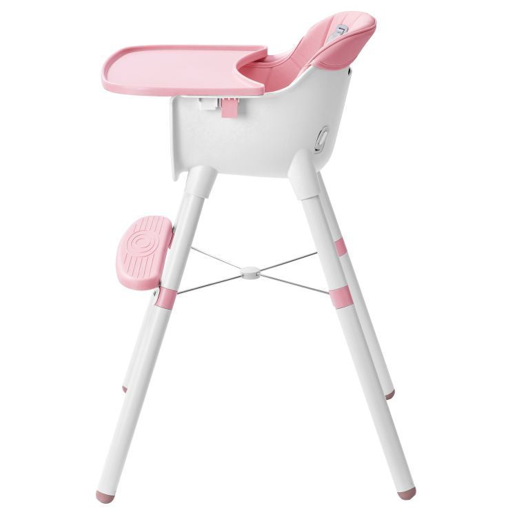 Scaun pentru hranire 2 in 1 idealSTORE Princess Food, Dimensiuni 84 x 55 x 55 cm, 6-36 luni Centura de siguranta cu prindere in 5 puncte, Inaltime reglabila, Tava detasabila, Constructie stabila cu picioare antiderapante, Maxim 50 kg