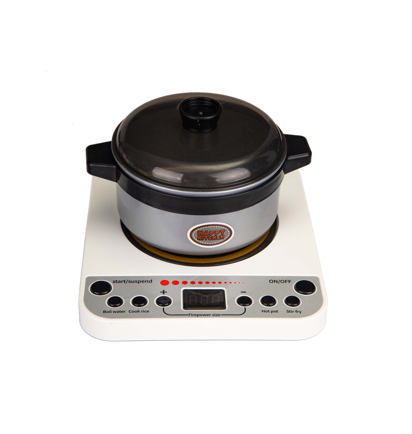 Set de gatit pentru copii HAPPY KITCHEN Dimensiuni pachet 28 x 23 x 18 cm, Include 40 de accesorii, aragaz cu efecte sonore si luminoase, gratar, cuptor, bucate, ceainic, oale, tigaie