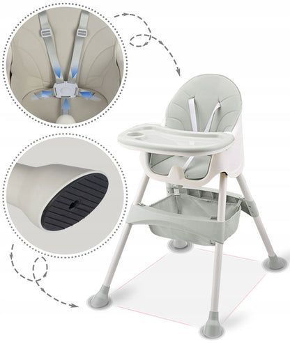 Scaun pentru hranire 2 in 1 idealSTORE STAR Junior, Centura de siguranta cu prindere in 5 puncte, Inaltime reglabila, Tava detasabila, Picioare antiderapante, Greutate maxima 50 KG