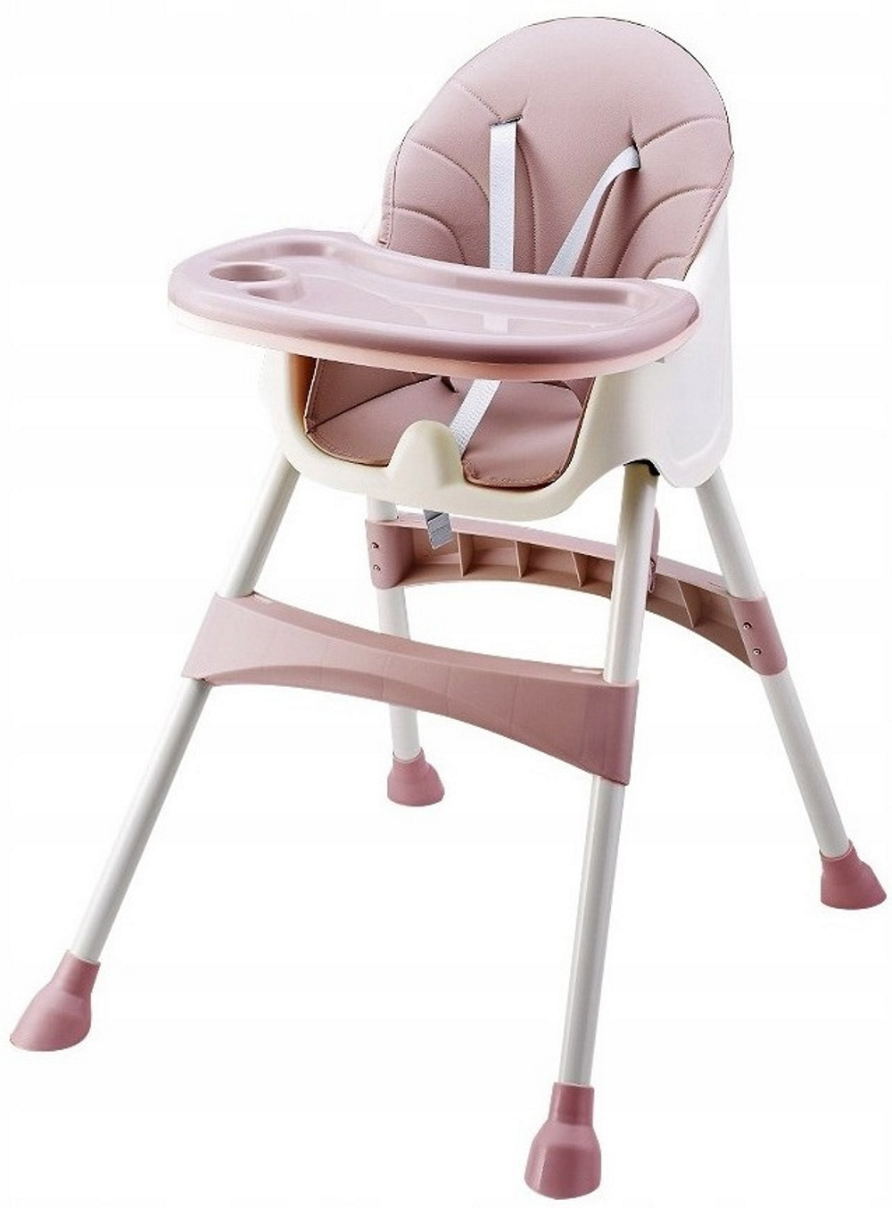 Scaun pentru hranire 2 in 1 idealSTORE Rose STAR Junior, Dimensiuni 92 x 62 x 77 cm, 6-36 luni, Centura de siguranta cu prindere in 5 puncte, Inaltime reglabila, Tava detasabila, Constructie stabila cu picioare antiderapante, Maxim 50 kg