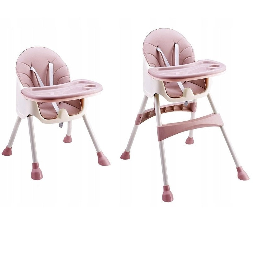 Scaun pentru hranire 2 in 1 idealSTORE Rose STAR Junior, Dimensiuni 92 x 62 x 77 cm, 6-36 luni, Centura de siguranta cu prindere in 5 puncte, Inaltime reglabila, Tava detasabila, Constructie stabila cu picioare antiderapante, Maxim 50 kg