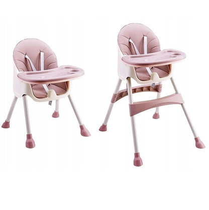 Scaun pentru hranire 2 in 1 idealSTORE Rose STAR Junior, Dimensiuni 92 x 62 x 77 cm, 6-36 luni, Centura de siguranta cu prindere in 5 puncte, Inaltime reglabila, Tava detasabila, Constructie stabila cu picioare antiderapante, Maxim 50 kg