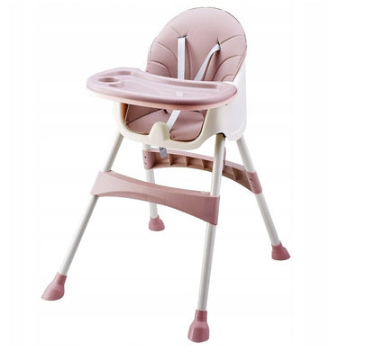 Scaun pentru hranire 2 in 1 idealSTORE Rose STAR Junior, Dimensiuni 92 x 62 x 77 cm, 6-36 luni, Centura de siguranta cu prindere in 5 puncte, Inaltime reglabila, Tava detasabila, Constructie stabila cu picioare antiderapante, Maxim 50 kg