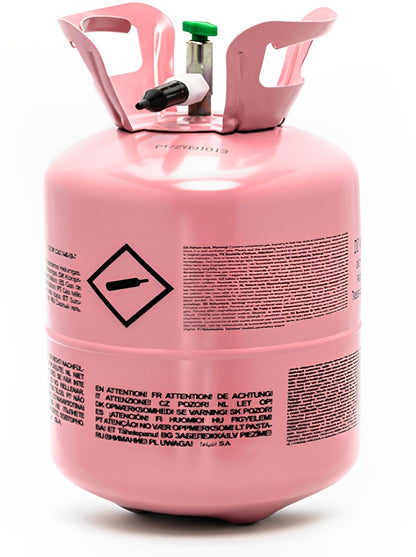 Butelie cu Heliu Party Time IdealSTORE, potrivita pentru toate tipurile de baloane, usor de folosit, include reductor, capacitate 0,2 m3, ideala pentru petreceri, roz