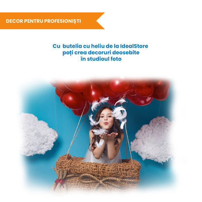 Butelie cu Heliu Party Time IdealSTORE, potrivita pentru toate tipurile de baloane, usor de folosit, include reductor, capacitate 0,2 m3, ideala pentru petreceri, roz