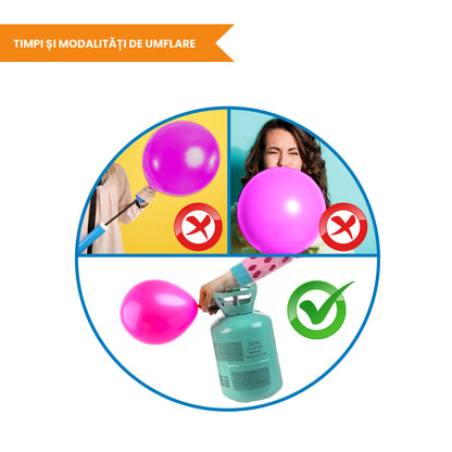 Butelie cu Heliu IdealSTORE, potrivita pentru toate tipurile de baloane, usor de folosit, include reductor, capacitate 0,2 m3, ideala pentru petreceri, verde