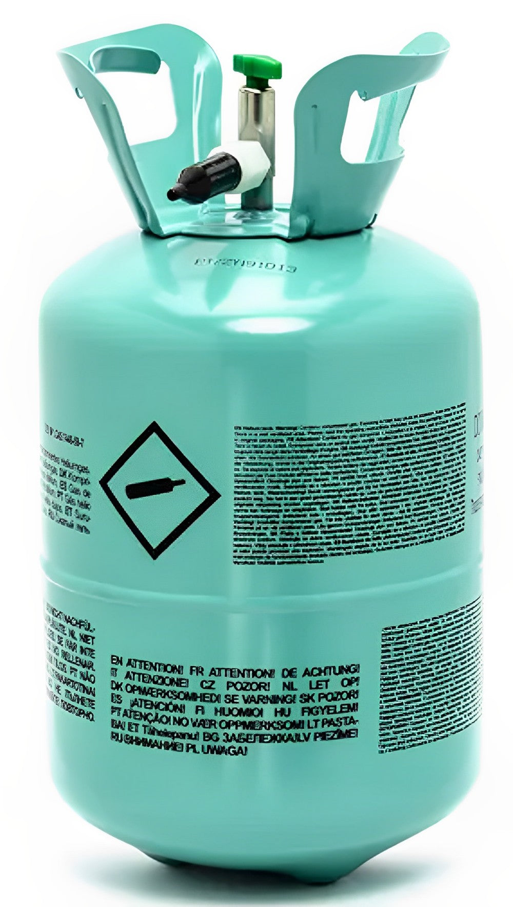 Butelie cu Heliu IdealSTORE, potrivita pentru toate tipurile de baloane, usor de folosit, include reductor, capacitate 0,2 m3, ideala pentru petreceri, verde