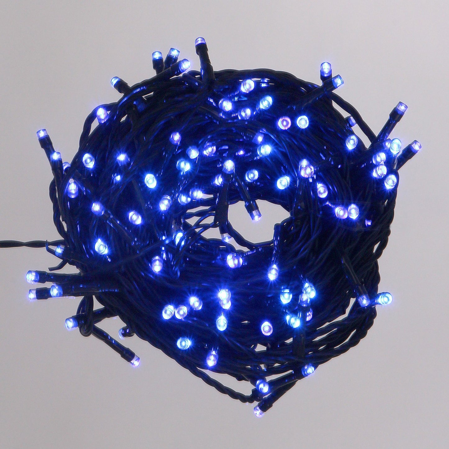 Instalatie IDL Profesionala pentru brad, 120 led-uri albastre pentru o atmosfera relaxanta, Controler interior/exterior cu 8 functii, Grad de protectie IP44