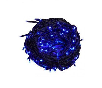 Instalatie IDL Profesionala pentru brad, 120 led-uri albastre pentru o atmosfera relaxanta, Controler interior/exterior cu 8 functii, Grad de protectie IP44