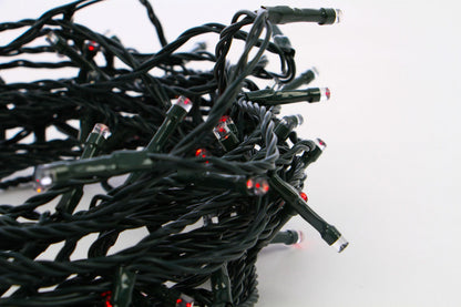 Instalatie IDL Profesionala pentru brad, 120 led-uri rosii pentru o atmosfera relaxanta, Controler interior/exterior cu 8 functii, Grad de protectie IP44