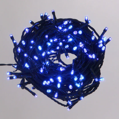 Instalatie IDL Profesionala pentru brad, 180 led-uri albastre ce confera o atmosfera de sarbatoare, Controler interior/ exterior cu 8 functii, Grad de protectie IP44 si transformator de 32V