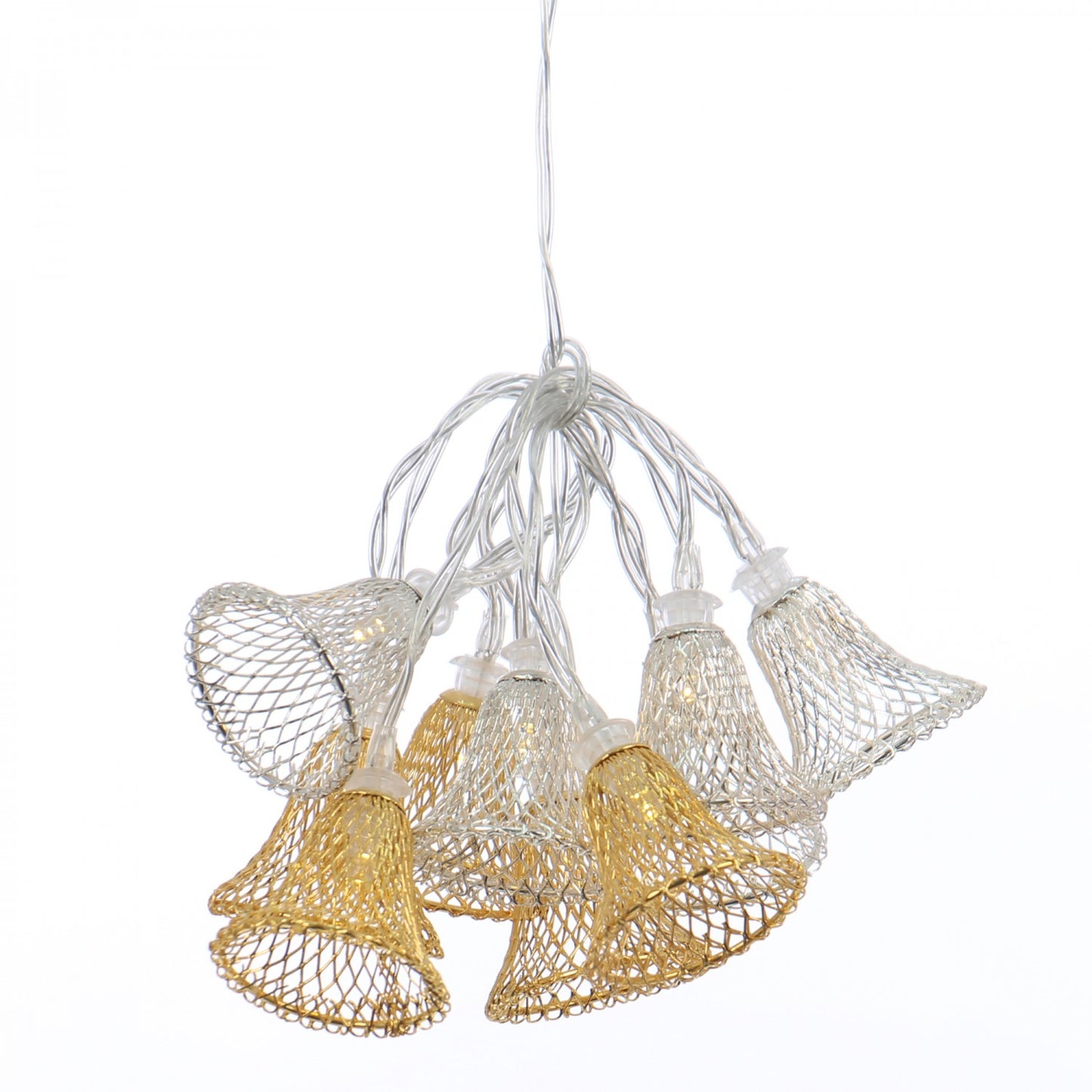 Instalatie IDL Profesionala pentru brad, 10 led-uri albe de tip clopotel ce imbina o lumina calda ce realizeaza o atmosfera primitoare, Grad de protectie IP20 la interior