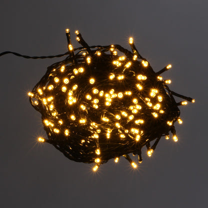 Instalatie IDL Profesionala pentru brad, 240 led-uri albe cu lumina calda ce creeaza o atmosfera linistita si un mediu ambiental primitor, Controler interior/ exterior cu 8 functii si Grad de protectie IP44