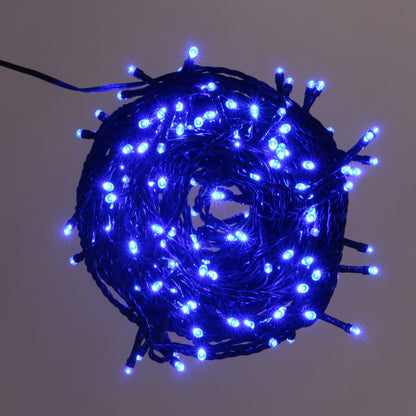 Instalatie IDL Profesionala pentru brad, 240 led-uri albastre ce creeaza o atmosfera linistita si un mediu ambiental primitor, Controler interior/ exterior cu 8 functii si Grad de protectie IP44