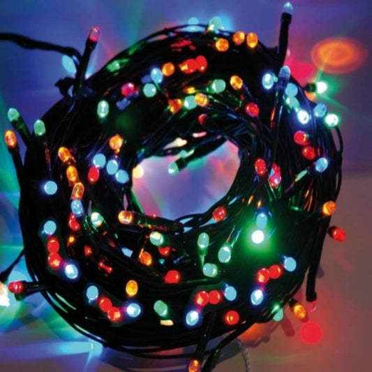 Instalatie IDL Profesionala pentru brad, 40 leduri multicolore ce creeaza o atmosfera primitoare, 3.9 metri, Controler interior/exterior cu 8 functii si Grad de protectie IP44