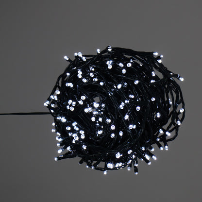 Instalatie IDL Profesionala pentru brad, 60 led-uri albe cu lumina rece pentru o atmosfera linistita si un mediu ambiental primitor, Controler interior/ exterior cu 8 functii si Grad de protectie IP44