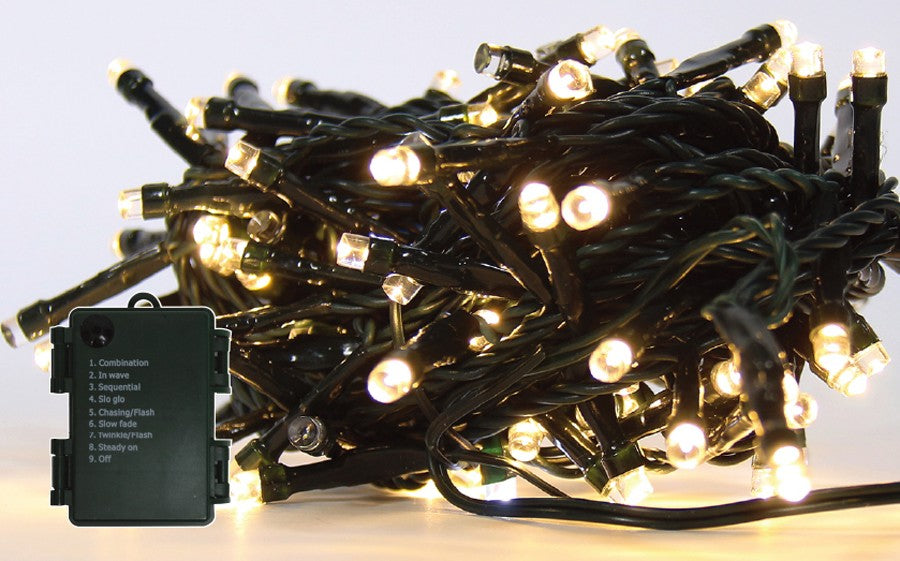 Instalatie IDL Profesionala pentru brad, 60 de leduri albe cu lumina calda ce creeaza o atmosfera primitoare, Controler interior/exterior cu 8 functii