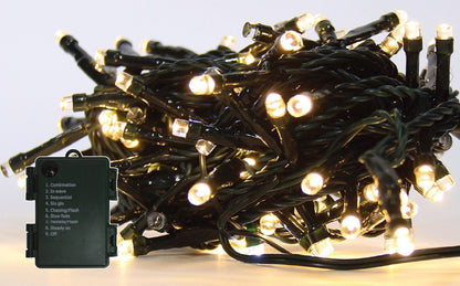 Instalatie IDL Profesionala pentru brad, 60 de leduri albe cu lumina calda ce creeaza o atmosfera primitoare, Controler interior/exterior cu 8 functii