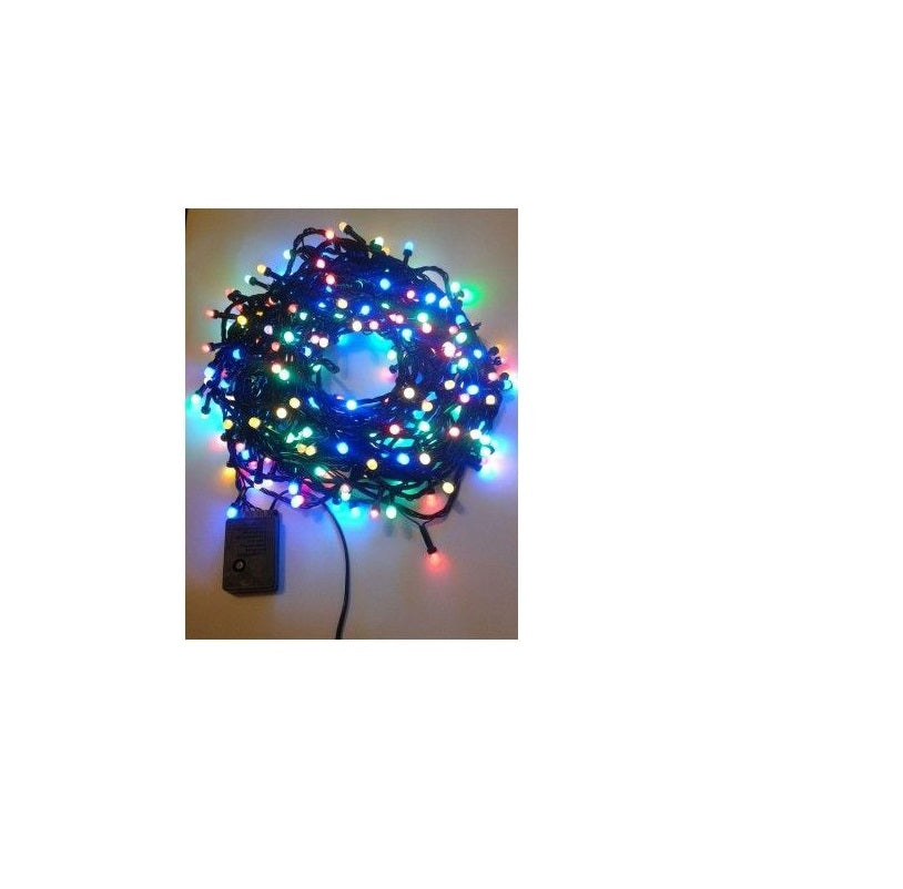 Instalatie IDL Profesionala pentru brad, 60 led-uri multicolore ce garanteaza o atmosfera de basm si un joc de lumini atractiv pentru micuti, Controler interior/ exterior cu 8 functii si Grad de protectie IP44