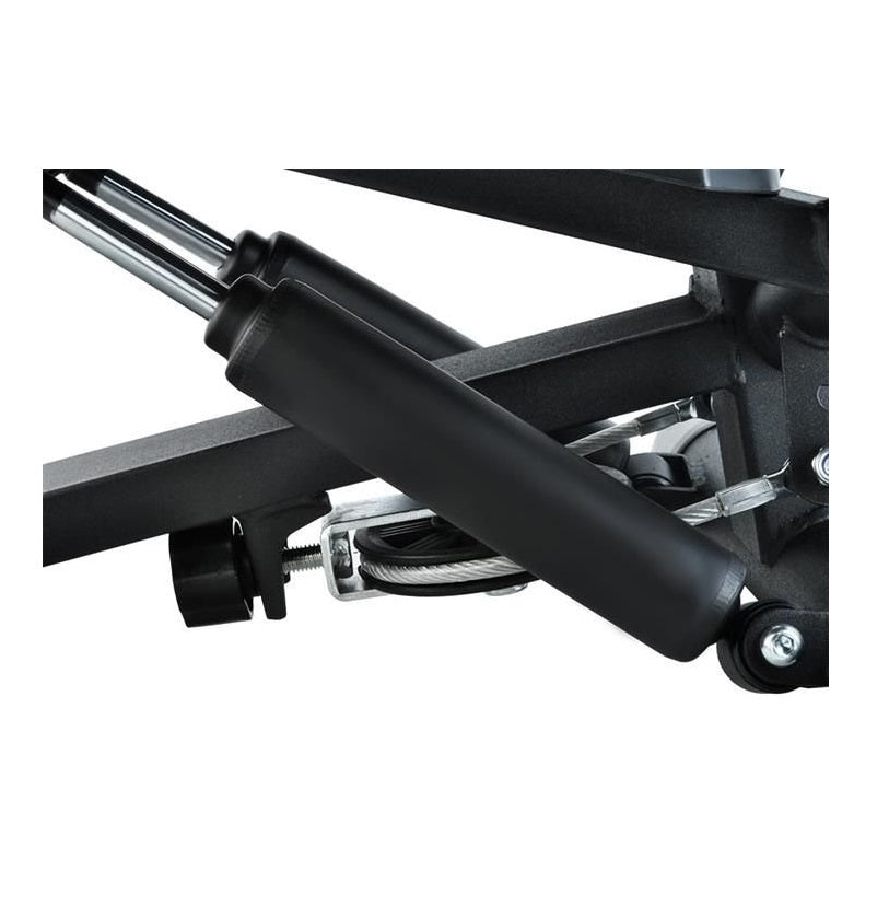 Stepper reglabil cu corzi BLACK EDITION idealSTORE, Dimensiuni 40 x 37 x 18 cm, Telescoape puternice, Suprafata anti-derapanta, Intensitate ajustabila, 4 Functii de monitorizare a antrenamentului, Sarcina 120 KG