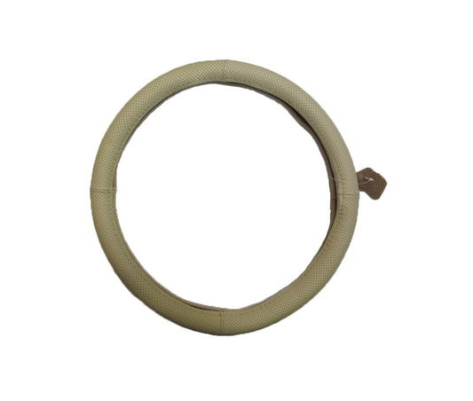 Husa de volan PREMIUM, Marimea L 39-41cm, Model cu gaurele din imitatie de piele pentru un aspect placut al masinii si un confort sporit, Reduce gradul de oboseala, permite manevrarea mult mai usoara a volanului si protejeaza impotriva degradarii, Bej