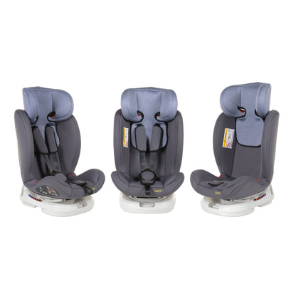 Scaun Auto Profesional Dedicat Pentru Copil, Baby Jolie IBIZA IDL Collection, 3 grupe de greutate 0-36 Kg, Rotire 360 Grade, Centuri de Siguranta in 5 Puncte, Reglarea Inaltimii, Tetierei, Spatarului, Albastru