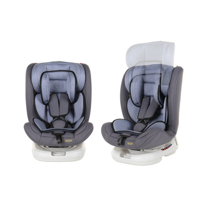 Scaun Auto Profesional Dedicat Pentru Copil, Baby Jolie IBIZA IDL Collection, 3 grupe de greutate 0-36 Kg, Rotire 360 Grade, Centuri de Siguranta in 5 Puncte, Reglarea Inaltimii, Tetierei, Spatarului, Albastru