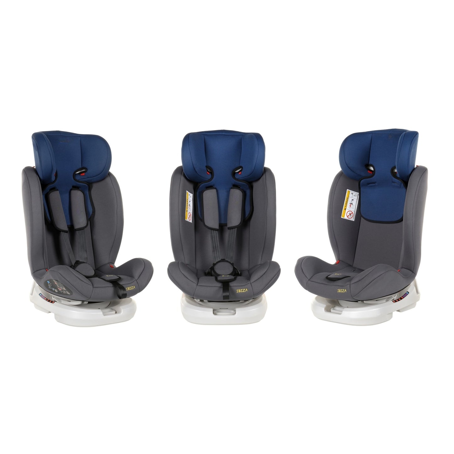 Scaun Auto Profesional Dedicat Pentru Copil, Baby Jolie IBIZA IDL Collection, 3 grupe de greutate 0-36 Kg, Rotire 360 Grade, Centuri de Siguranta in 5 Puncte, Reglarea Inaltimii, Tetierei, Spatarului, Albastru Inchis