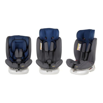 Scaun Auto Profesional Dedicat Pentru Copil, Baby Jolie IBIZA IDL Collection, 3 grupe de greutate 0-36 Kg, Rotire 360 Grade, Centuri de Siguranta in 5 Puncte, Reglarea Inaltimii, Tetierei, Spatarului, Albastru Inchis