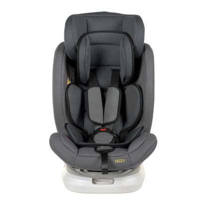 Scaun Auto Profesional Dedicat Pentru Copil, Baby Jolie IBIZA IDL Collection, 3 grupe de greutate 0-36 Kg, Rotire 360 Grade, Centuri de Siguranta in 5 Puncte, Reglarea Inaltimii, Tetierei, Spatarului, Gri