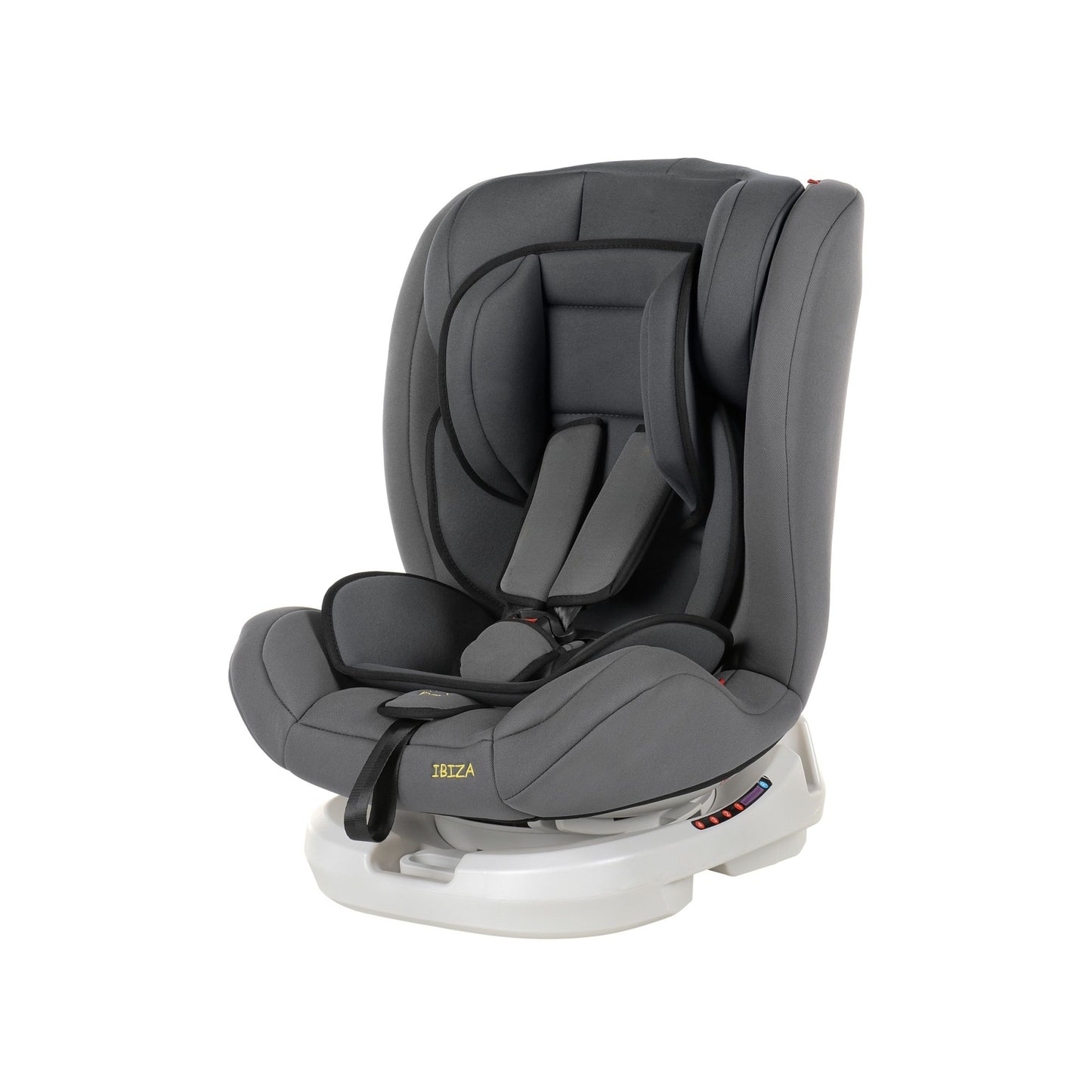 Scaun Auto Profesional Dedicat Pentru Copil, Baby Jolie IBIZA IDL Collection, 3 grupe de greutate 0-36 Kg, Rotire 360 Grade, Centuri de Siguranta in 5 Puncte, Reglarea Inaltimii, Tetierei, Spatarului, Gri
