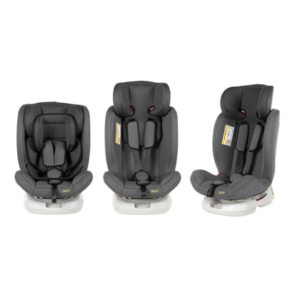 Scaun Auto Profesional Dedicat Pentru Copil, Baby Jolie IBIZA IDL Collection, 3 grupe de greutate 0-36 Kg, Rotire 360 Grade, Centuri de Siguranta in 5 Puncte, Reglarea Inaltimii, Tetierei, Spatarului, Gri