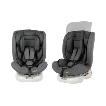 Scaun Auto Profesional Dedicat Pentru Copil, Baby Jolie IBIZA IDL Collection, 3 grupe de greutate 0-36 Kg, Rotire 360 Grade, Centuri de Siguranta in 5 Puncte, Reglarea Inaltimii, Tetierei, Spatarului, Gri