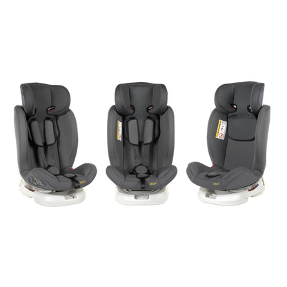 Scaun Auto Profesional Dedicat Pentru Copil, Baby Jolie IBIZA IDL Collection, 3 grupe de greutate 0-36 Kg, Rotire 360 Grade, Centuri de Siguranta in 5 Puncte, Reglarea Inaltimii, Tetierei, Spatarului, Gri