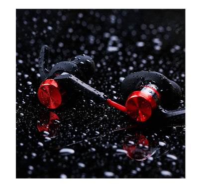 Casti Wireless Profesionale iBFee SPORT EDITION, Conexiune Bluetooth V4.2, Rezistente la apa, Grad de protectie IPX6, Creatie aerospatiala + design PET pentru sunet cinematografic, Ergonomice ce ofera confort in miscare, Rosu