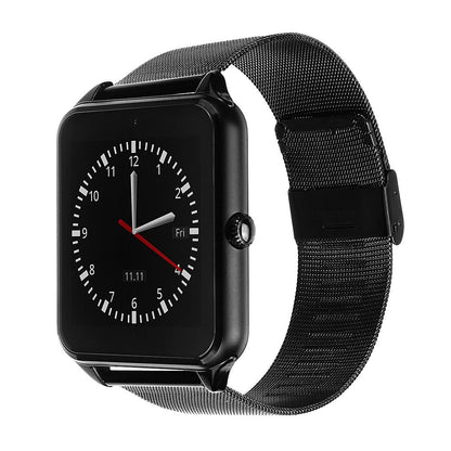 Ceas Smartwatch cu Telefon Ideal 8 2018, Bratara Metalica Premium Black, Camera Video 1,3 Mpx, Apelare BT, Notificari, Pedometru, LCD Capacitiv 1.54' Antizgarieturi, Slot Card, Aluminium, Black