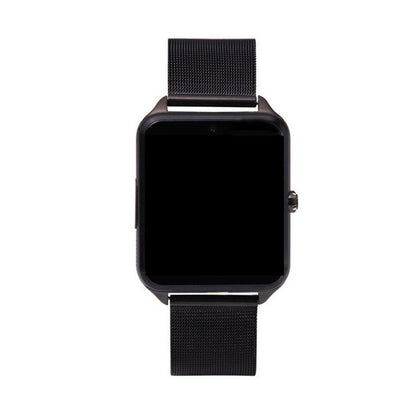 Ceas Smartwatch cu Telefon Ideal 8 2018, Bratara Metalica Premium Black, Camera Video 1,3 Mpx, Apelare BT, Notificari, Pedometru, LCD Capacitiv 1.54' Antizgarieturi, Slot Card, Aluminium, Black