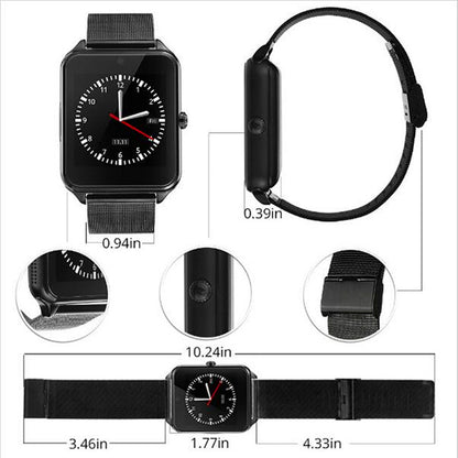 Ceas Smartwatch cu Telefon Ideal 8 2018, Bratara Metalica Premium Black, Camera Video 1,3 Mpx, Apelare BT, Notificari, Pedometru, LCD Capacitiv 1.54' Antizgarieturi, Slot Card, Aluminium, Black
