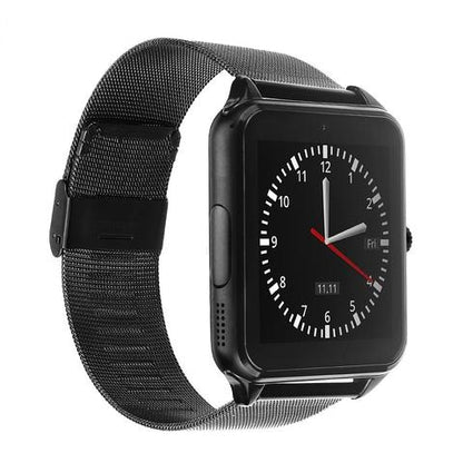 Ceas Smartwatch cu Telefon Ideal 8 2018, Bratara Metalica Premium Black, Camera Video 1,3 Mpx, Apelare BT, Notificari, Pedometru, LCD Capacitiv 1.54' Antizgarieturi, Slot Card, Aluminium, Black